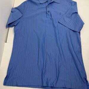 Polo Golf Ralph Lauren Mens Blue Herringbone Pima Cotton‎ Polo Shirt Size M